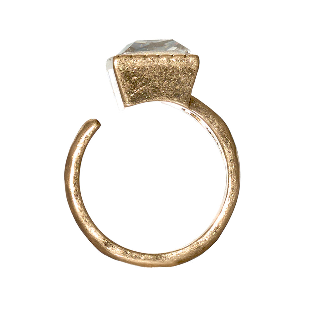 Faceted Square Stone Ring