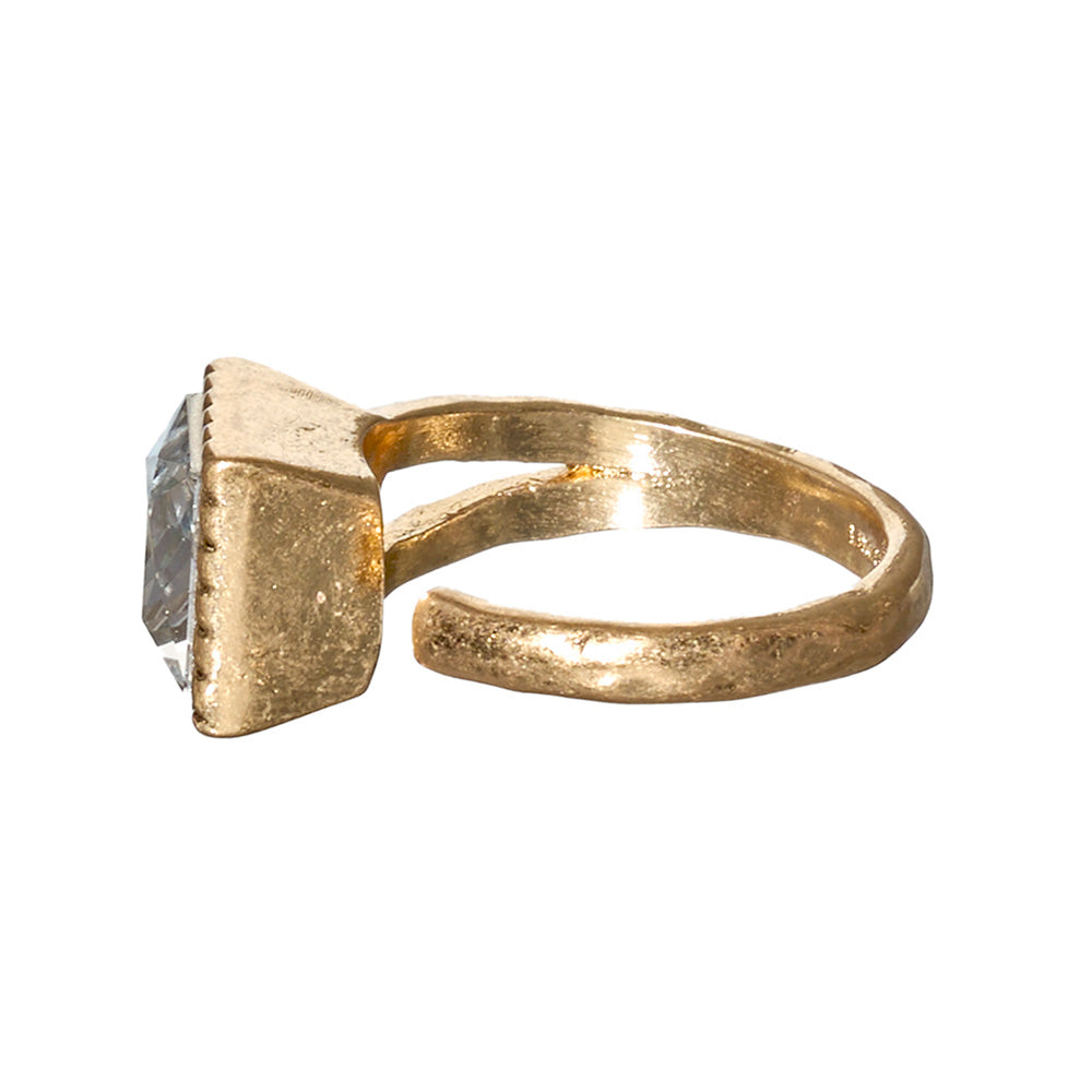 Faceted Square Stone Ring