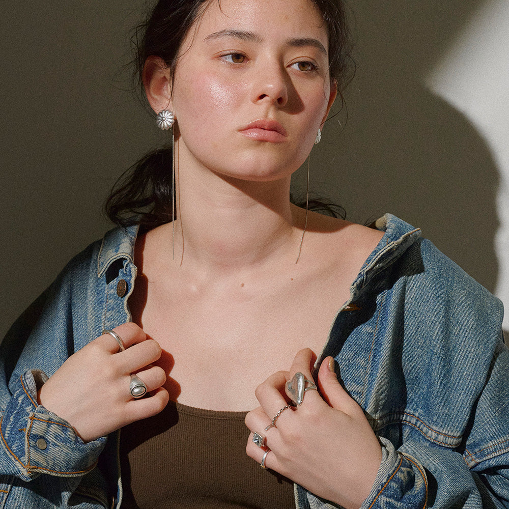 Faceted Square Stone Ring