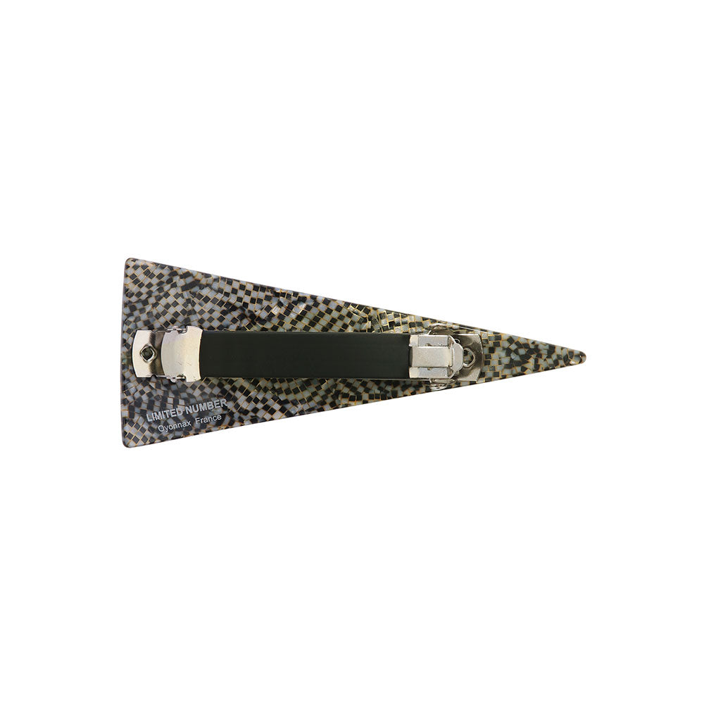 Large Geometric Pattern Triangle Barrette