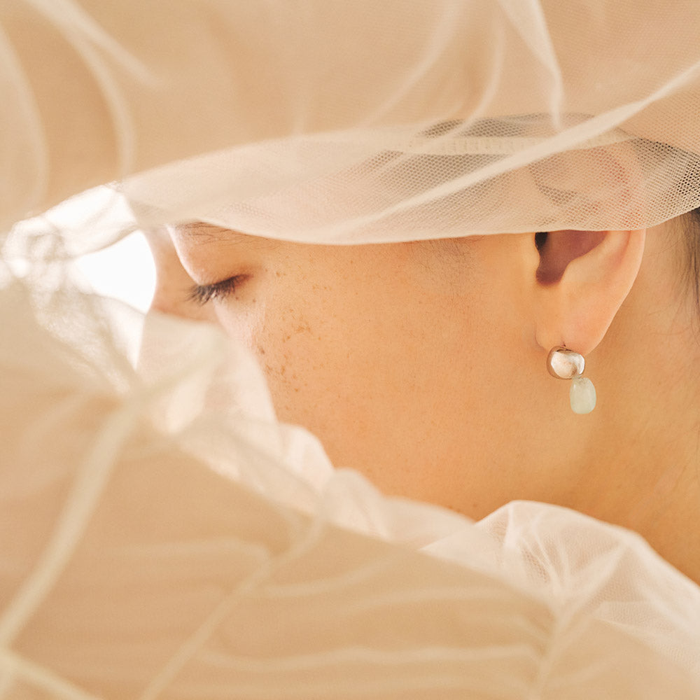 Gemstone Nugget Drop Earrings