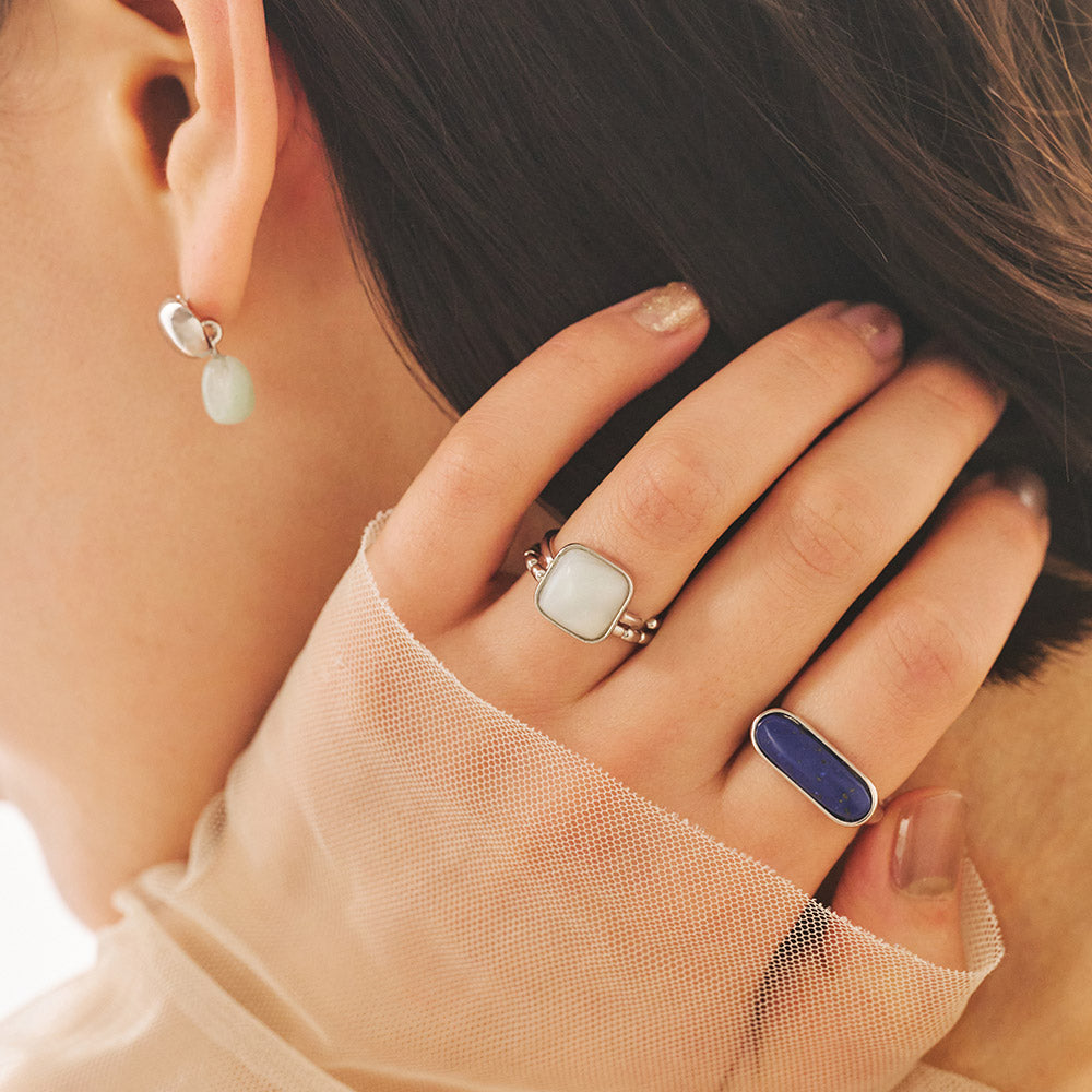 Gemstone Nugget Drop Earrings