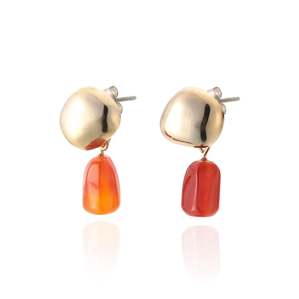 Gemstone Nugget Drop Earrings