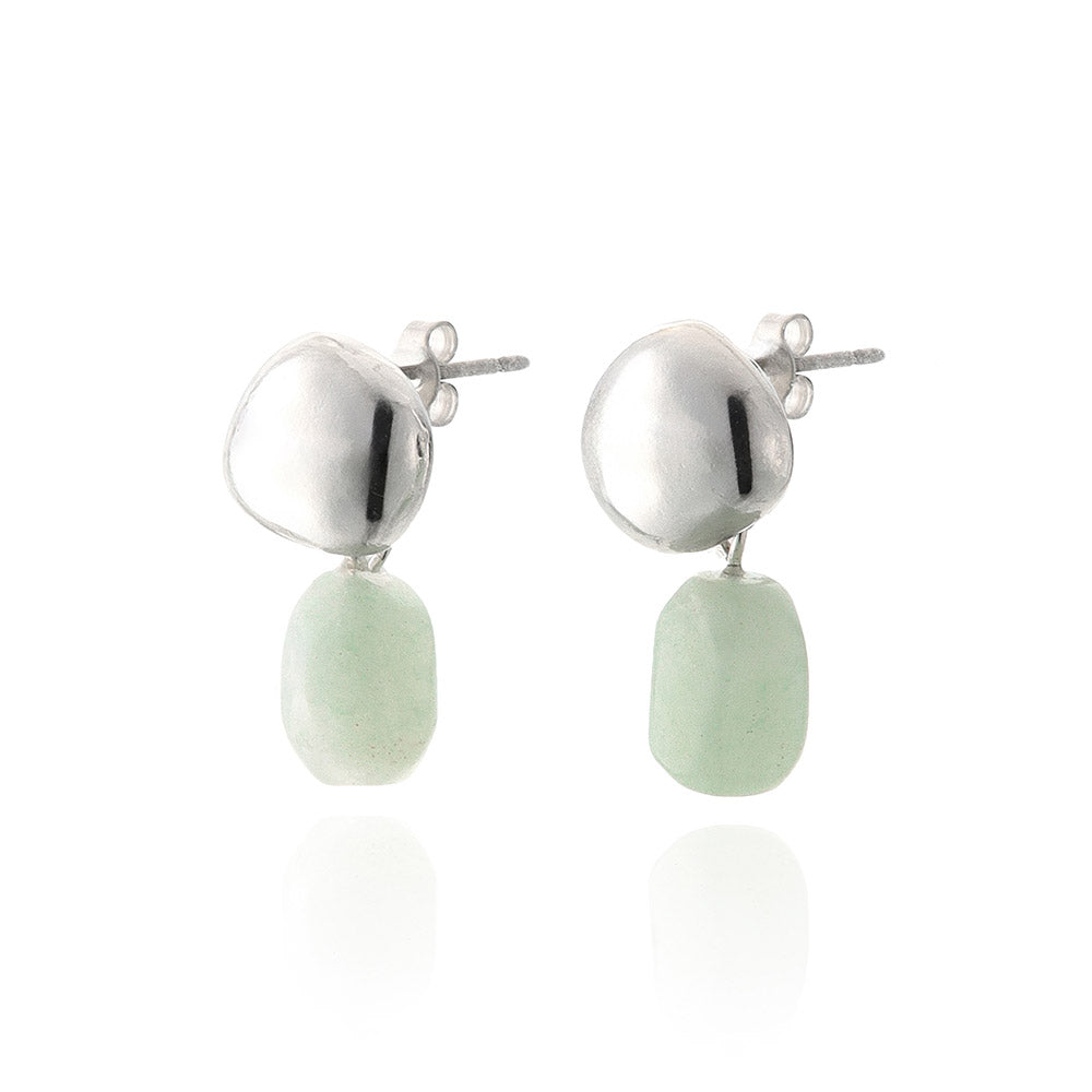 Gemstone Nugget Drop Earrings