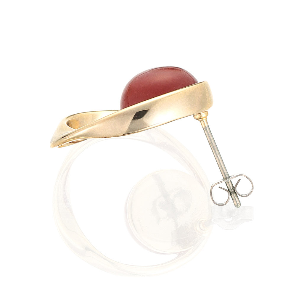 Gemstone Organic Circle Studs