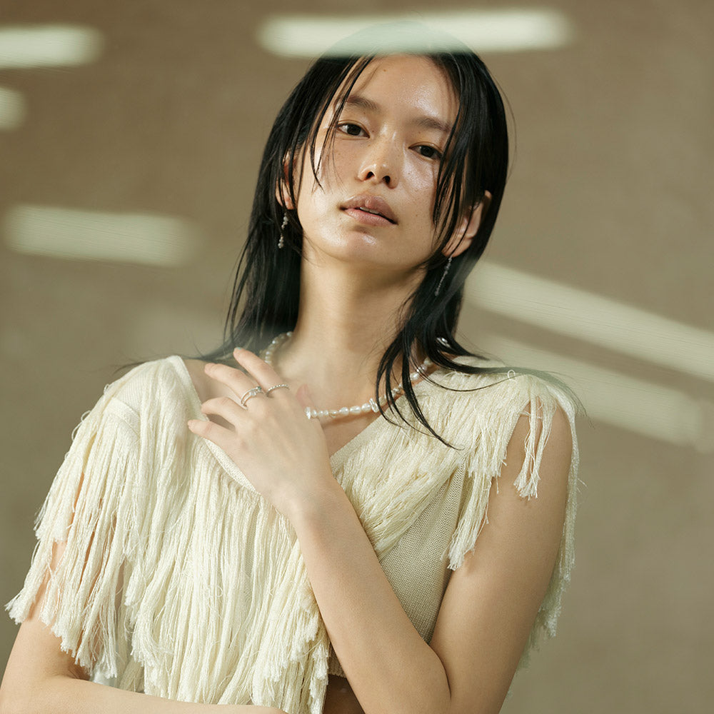 Gemstone Bead Linear Earrings