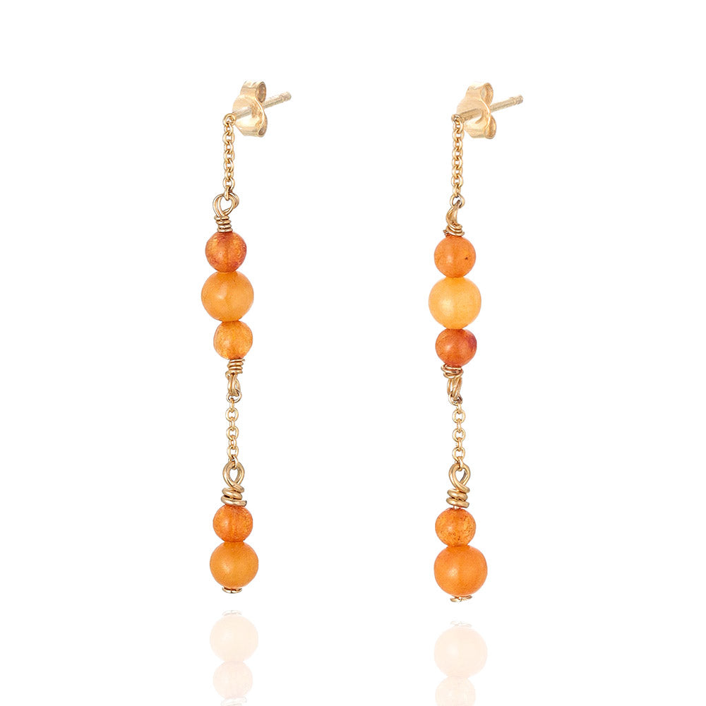 Gemstone Bead Linear Earrings