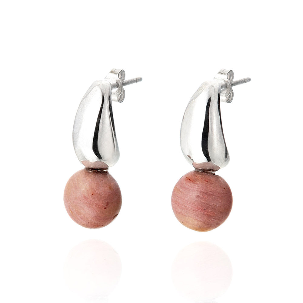 Gemstone Ball Drop Earrings
