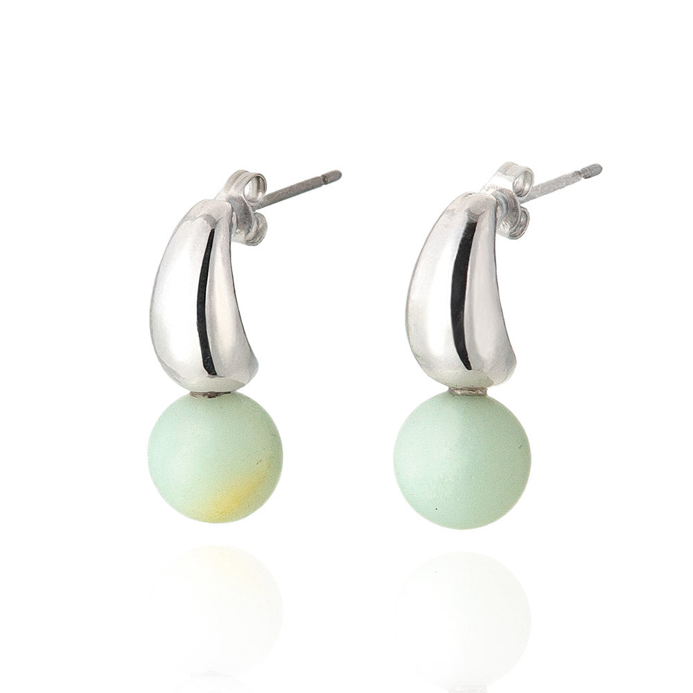 Gemstone Ball Drop Earrings