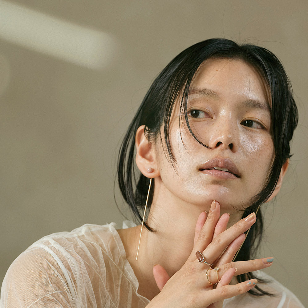 Gemstone Front Back Long Drop Earrings