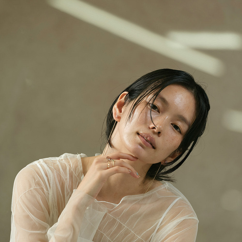 Gemstone Front Back Long Drop Earrings