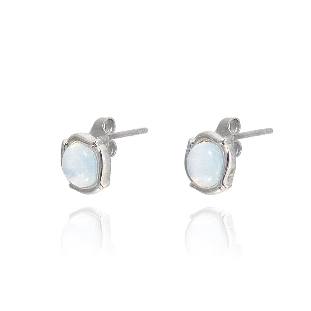 Framed Gemstone Stud Earrings