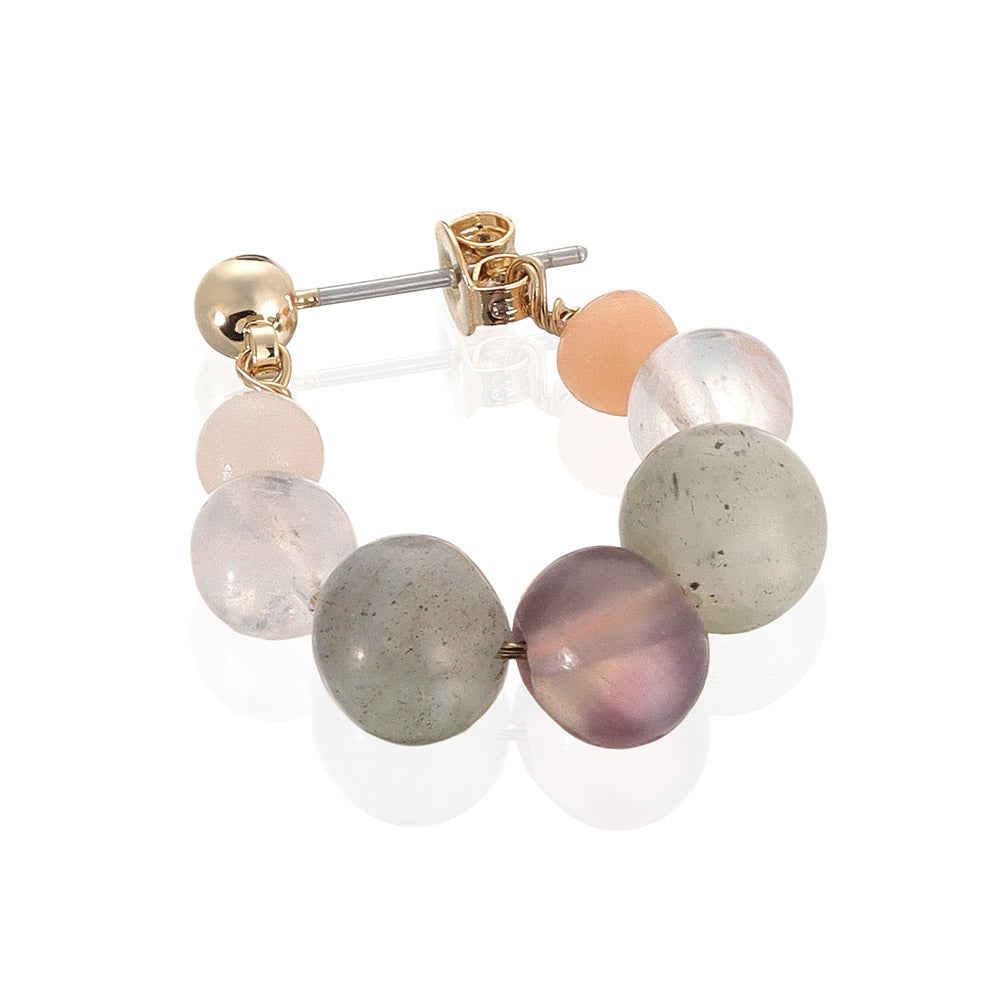 Bubble Gemstone Hoop Earrings