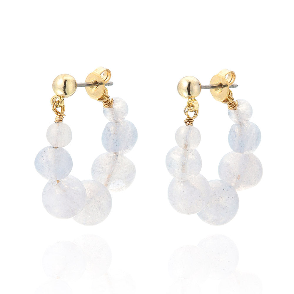 Bubble Gemstone Hoop Earrings