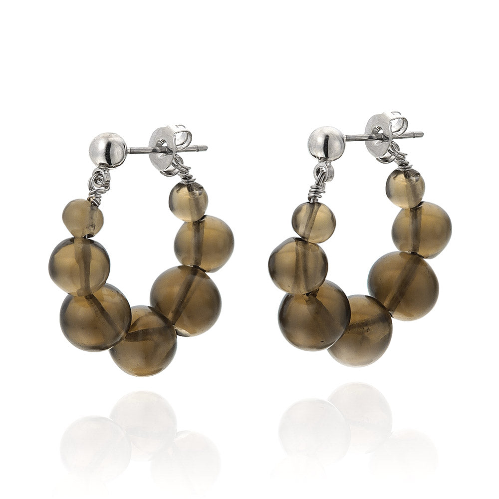 Bubble Gemstone Hoop Earrings