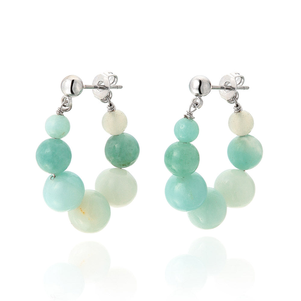 Bubble Gemstone Hoop Earrings