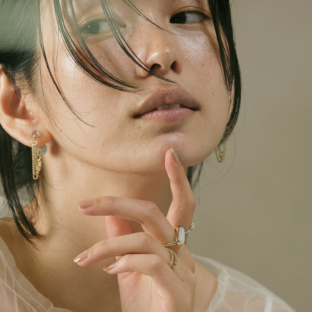 Gemstone Front Back Chain Earrings