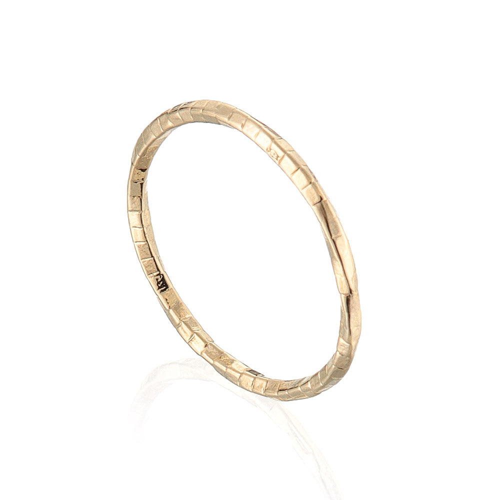 Skinny Textured Twist Ring