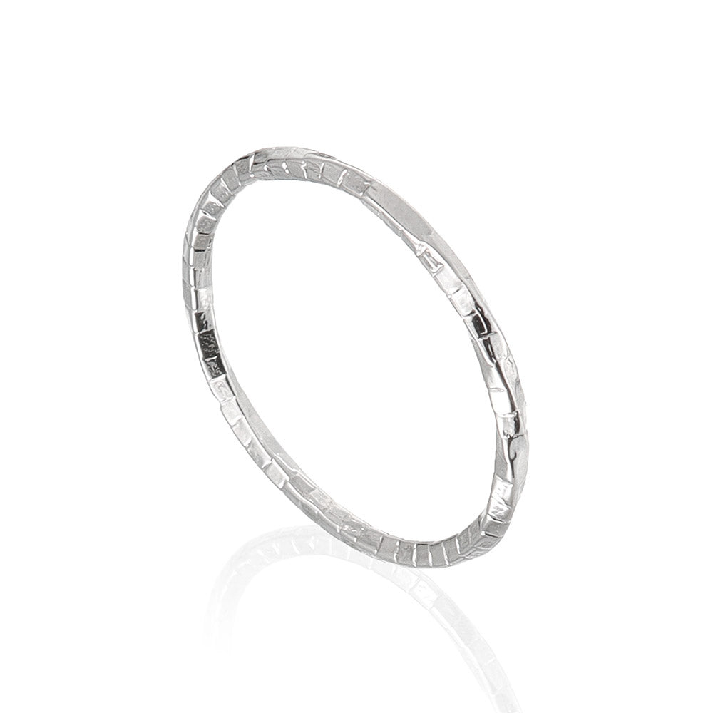 Skinny Textured Twist Ring