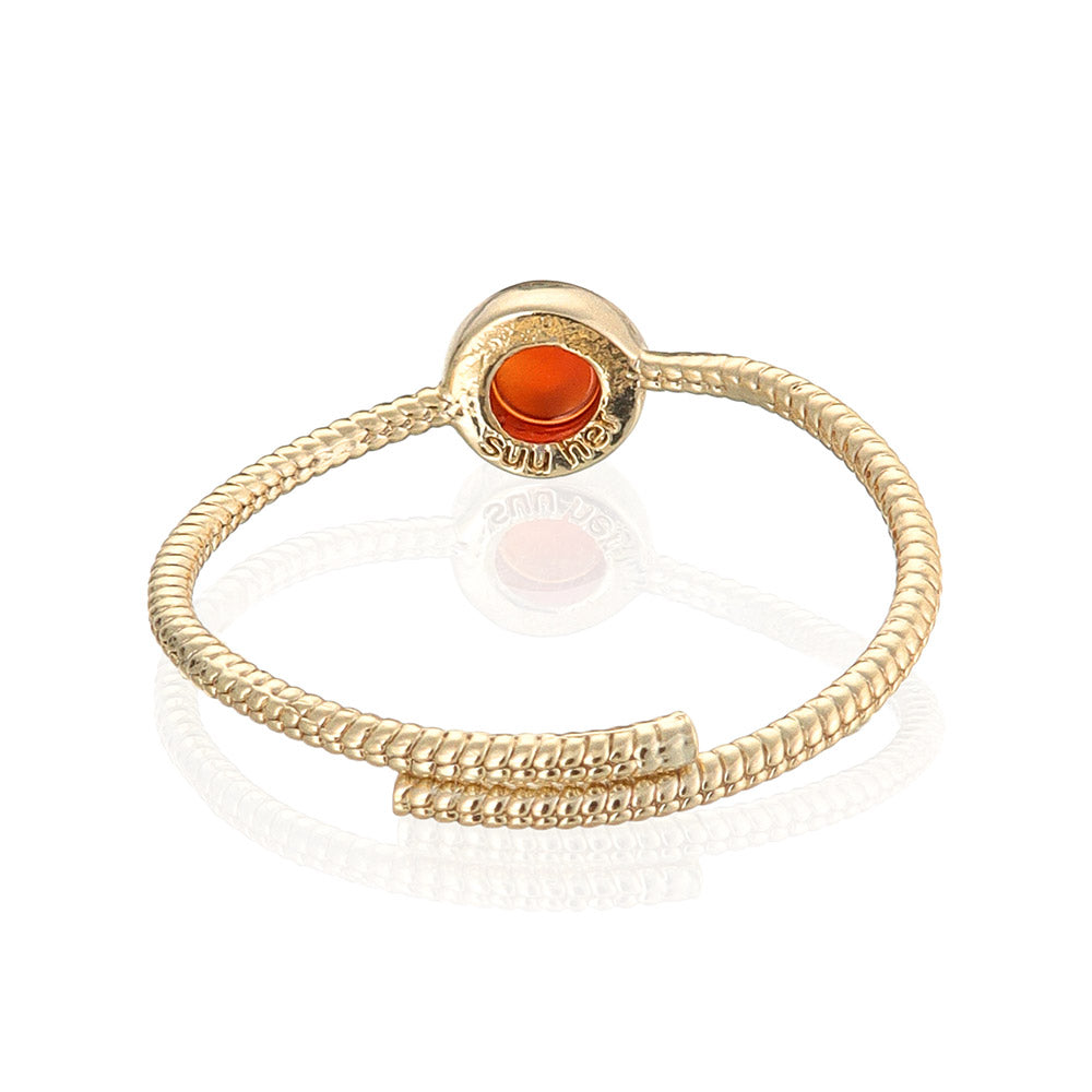 Round Gemstone Wrap Ring
