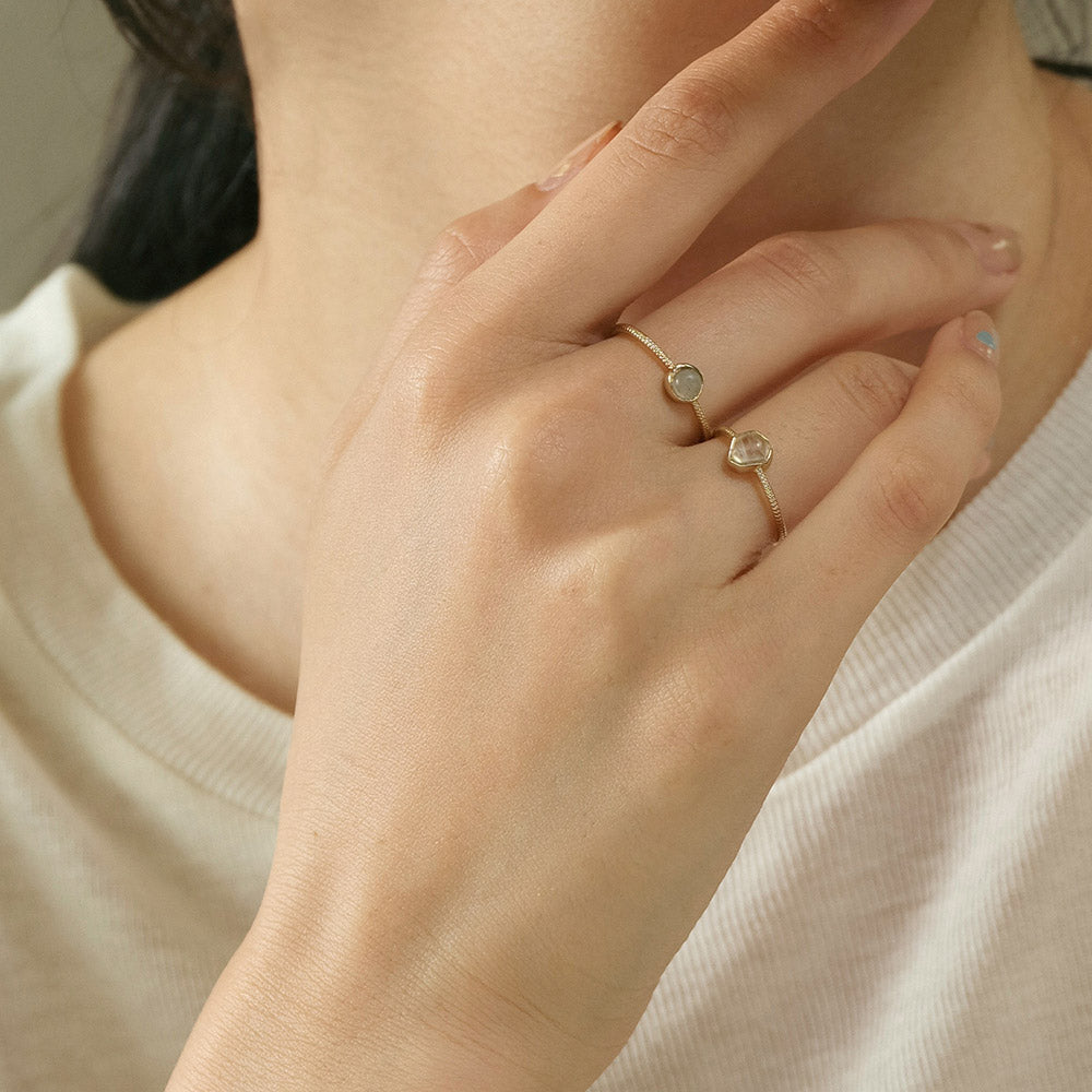 Round Gemstone Wrap Ring