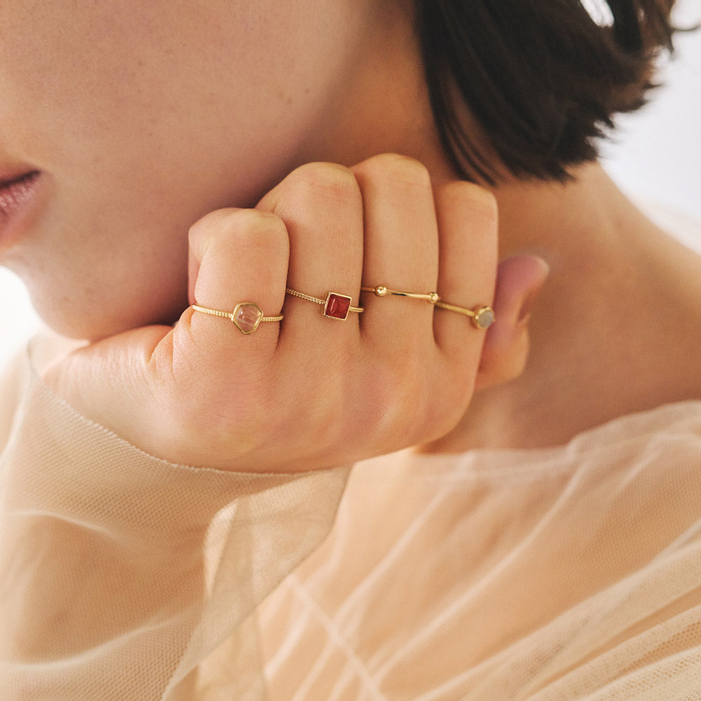 Round Gemstone Wrap Ring