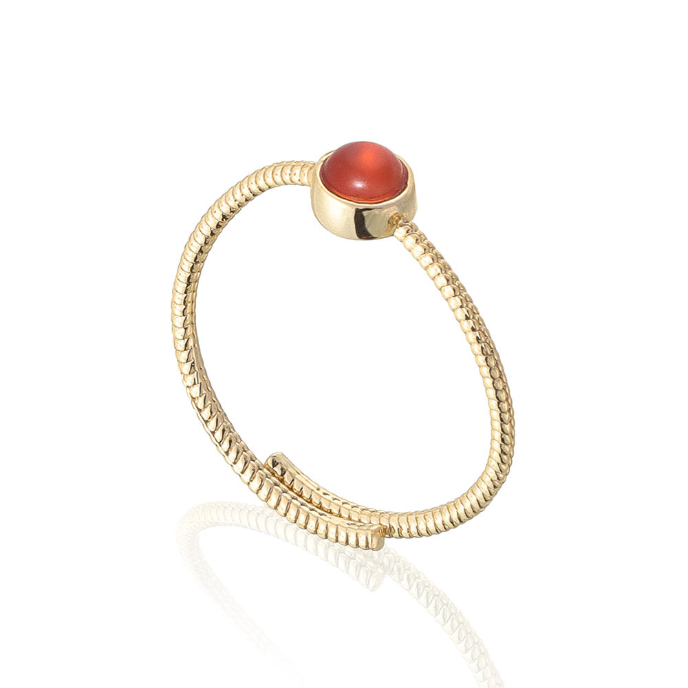 Round Gemstone Wrap Ring