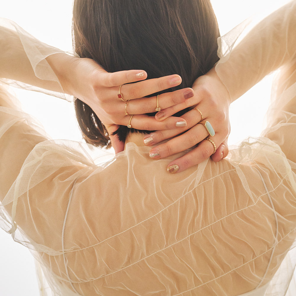 Square Gemstone Wrap Ring