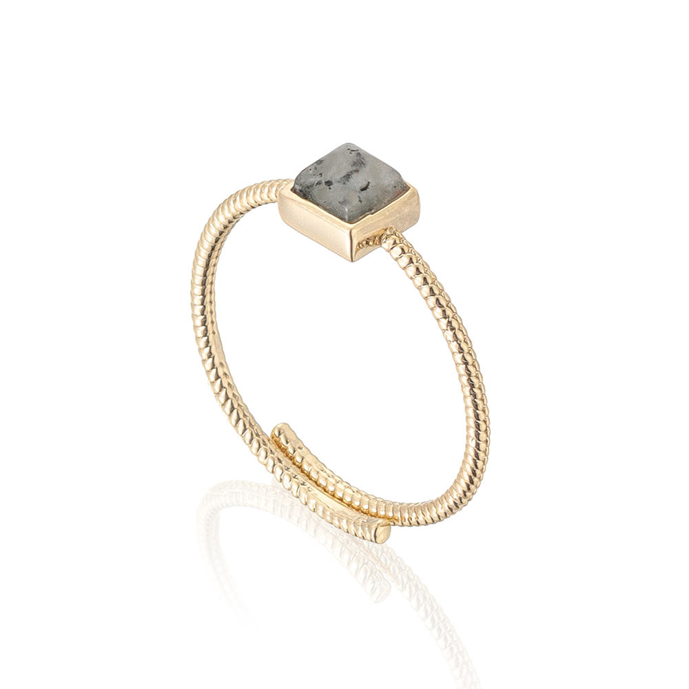 Square Gemstone Wrap Ring