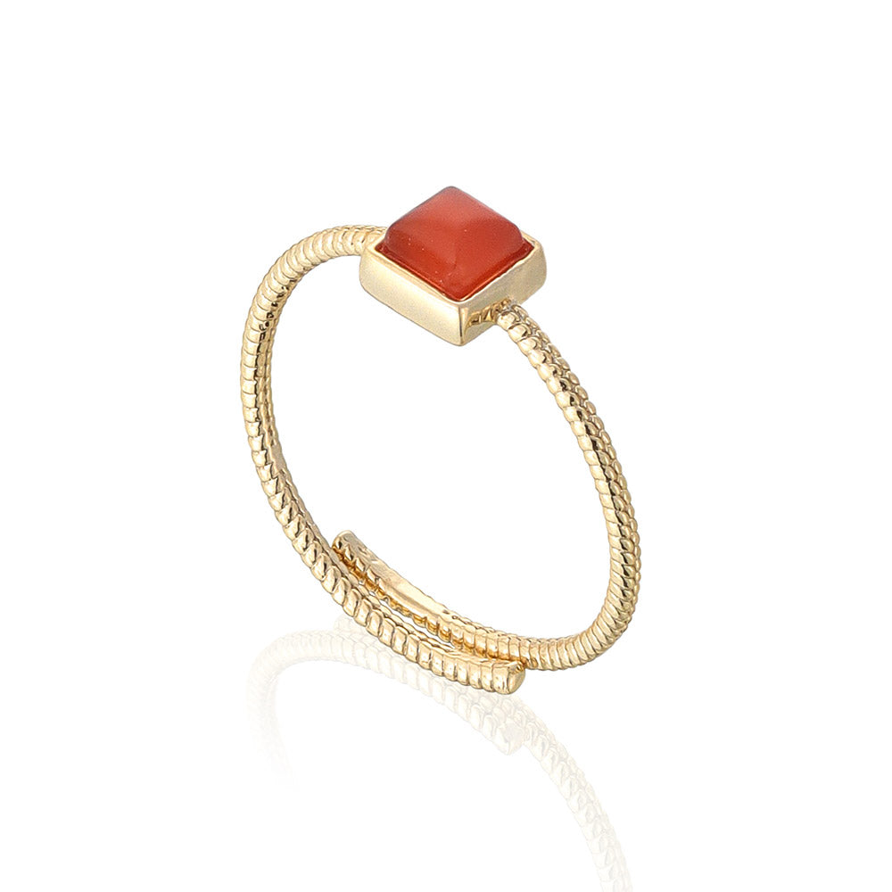 Square Gemstone Wrap Ring