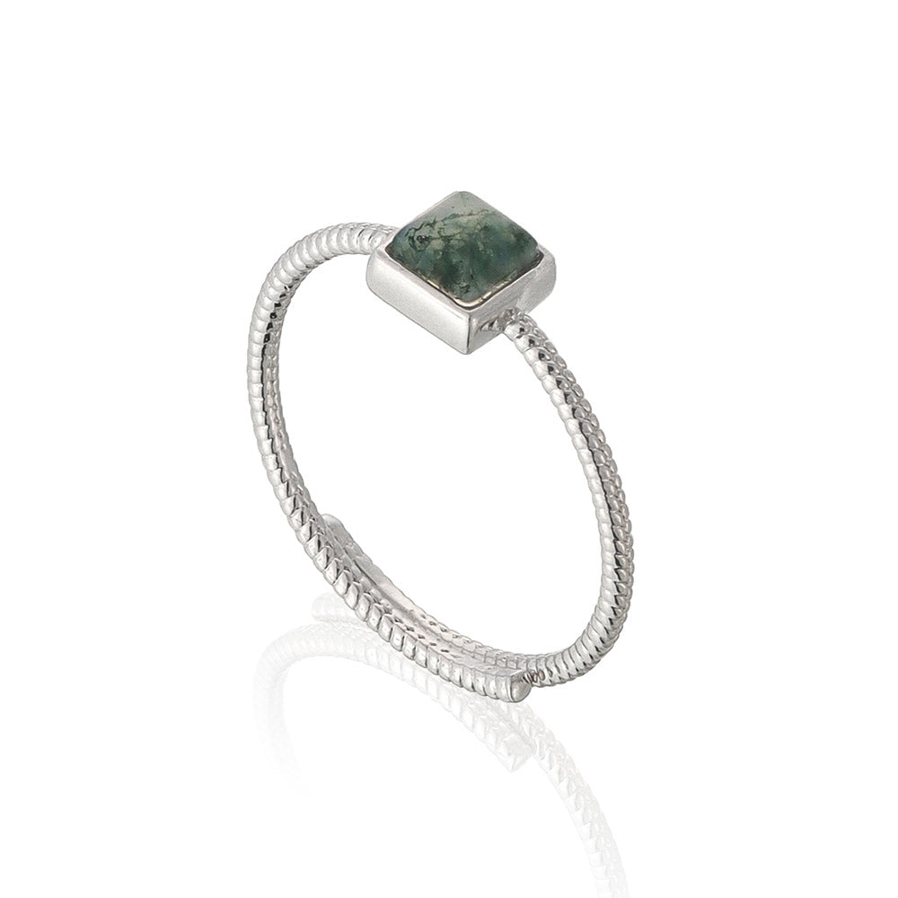 Square Gemstone Wrap Ring