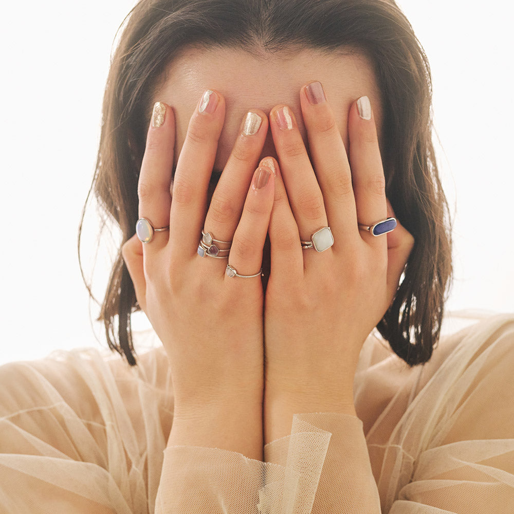 Hexagon Gemstone Wrap Ring