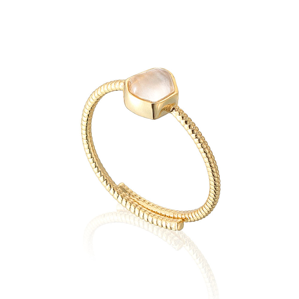 Hexagon Gemstone Wrap Ring