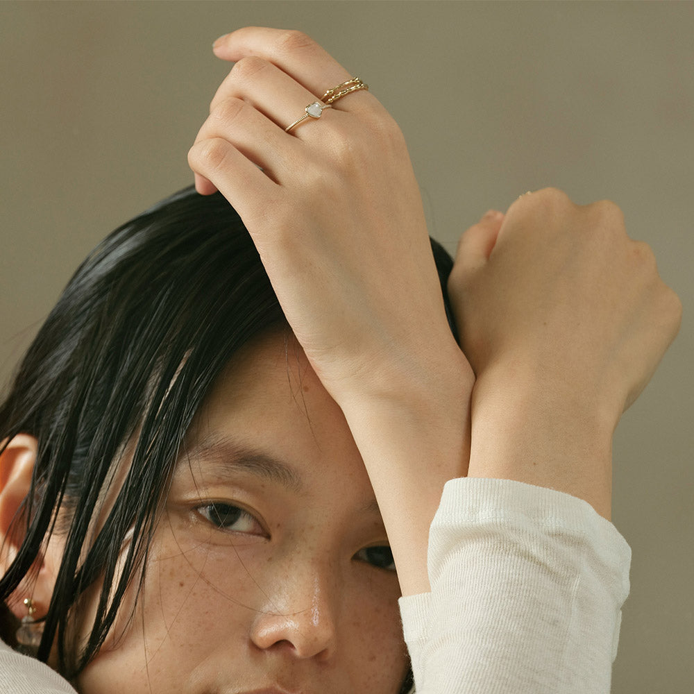 Heart Gemstone Wrap Ring