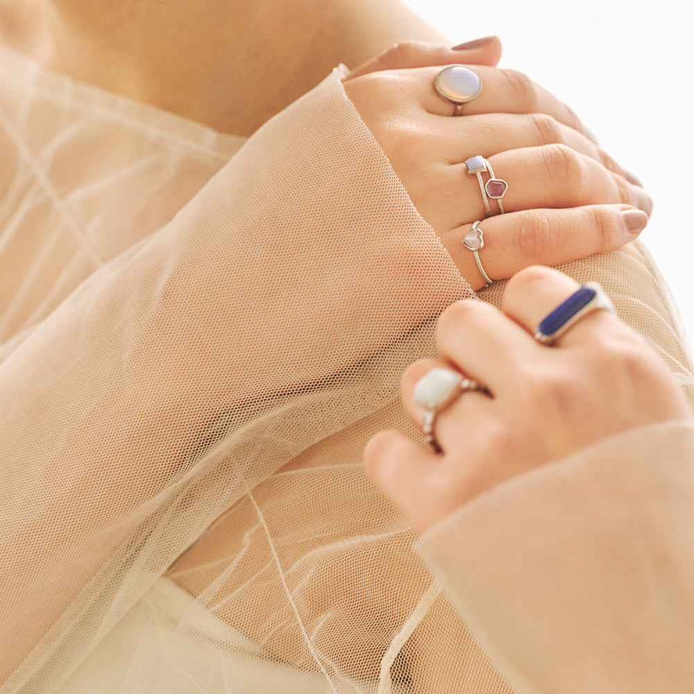 Heart Gemstone Wrap Ring