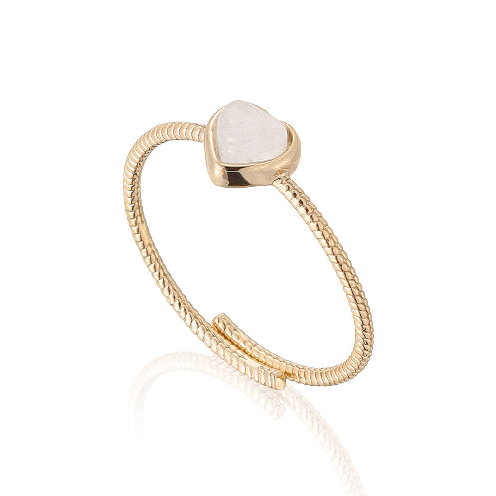 Heart Gemstone Wrap Ring