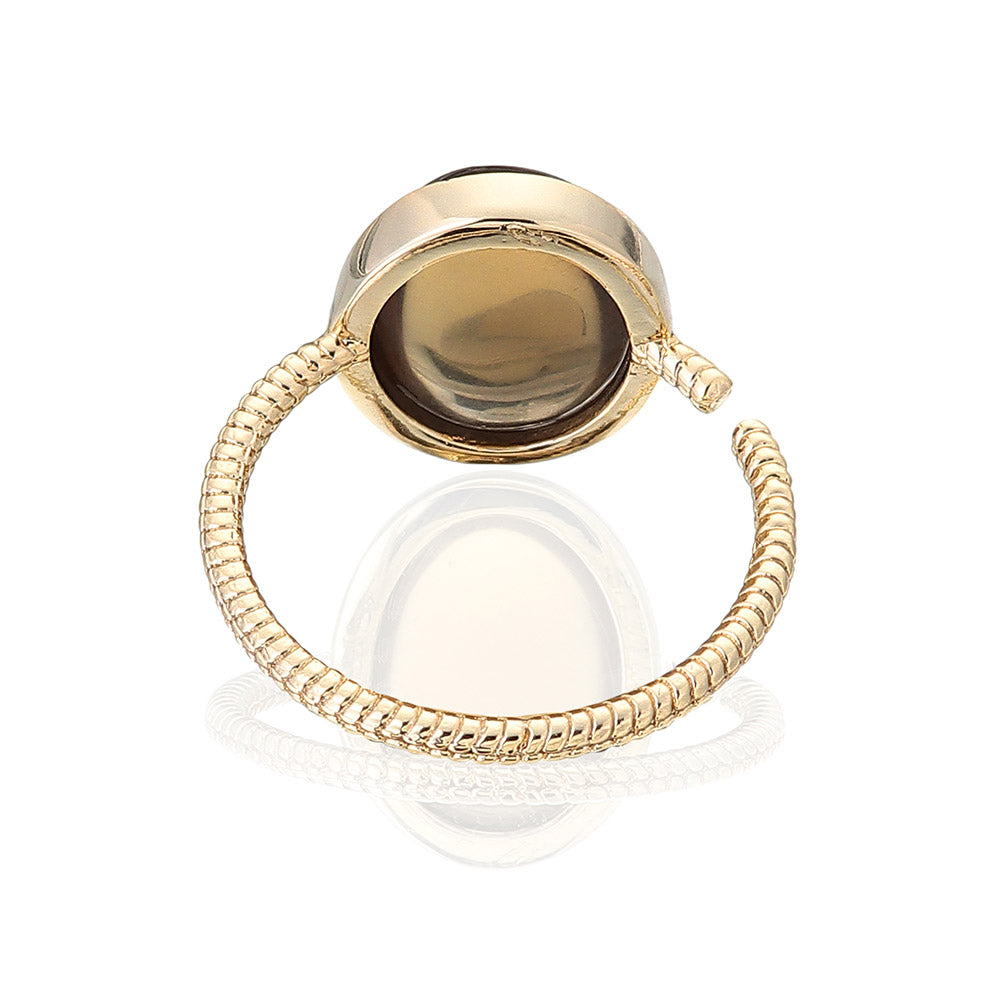 Oval Gemstone Open Ring