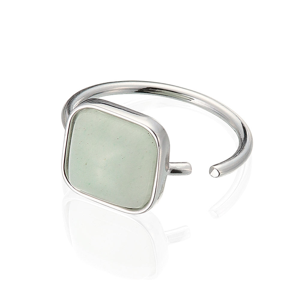 Square Gemstone Open Ring