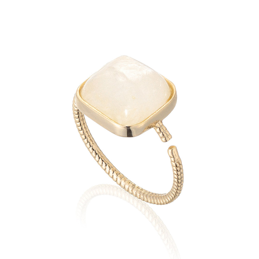 Square Gemstone Open Ring