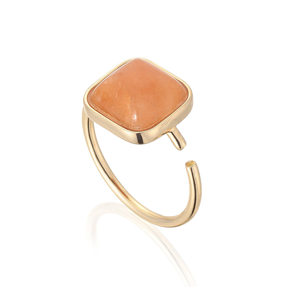Square Gemstone Open Ring
