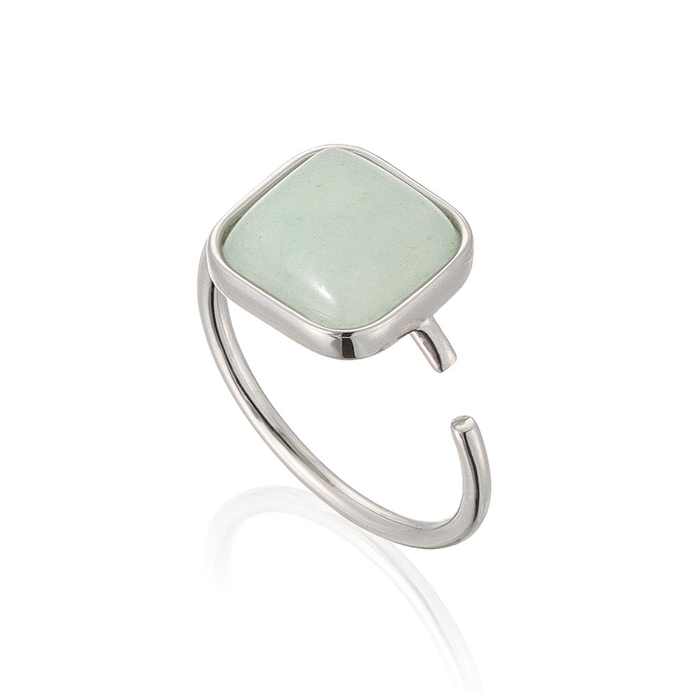 Square Gemstone Open Ring