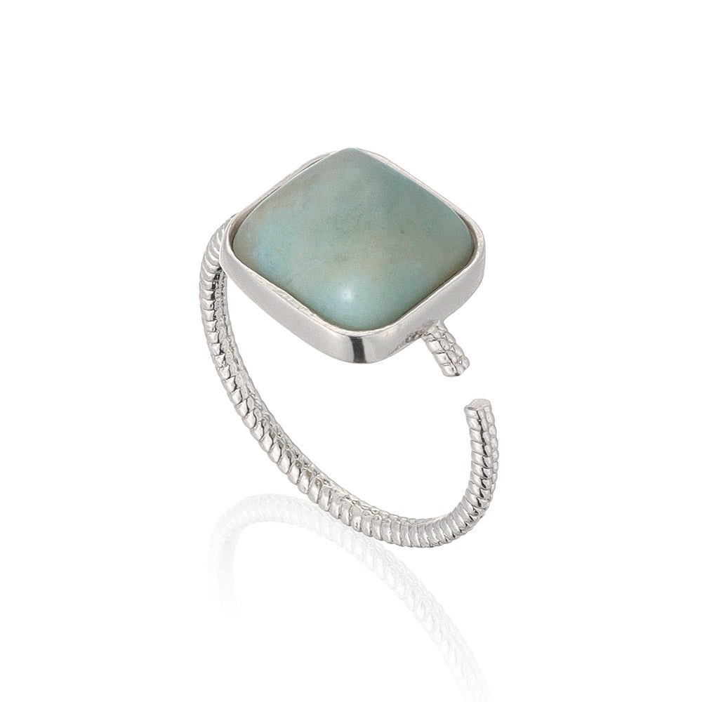 Square Gemstone Open Ring
