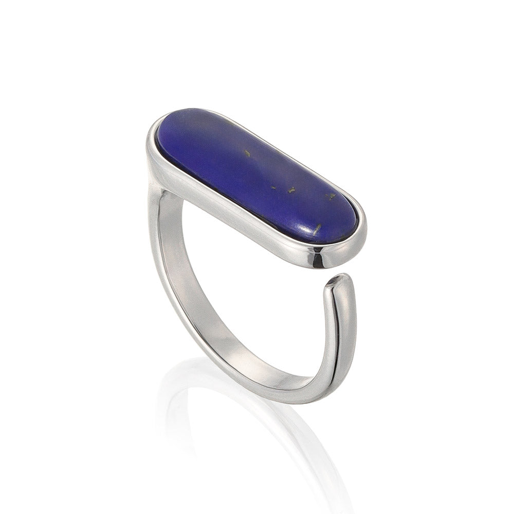 Gemstone Rectangle Signet Open Ring