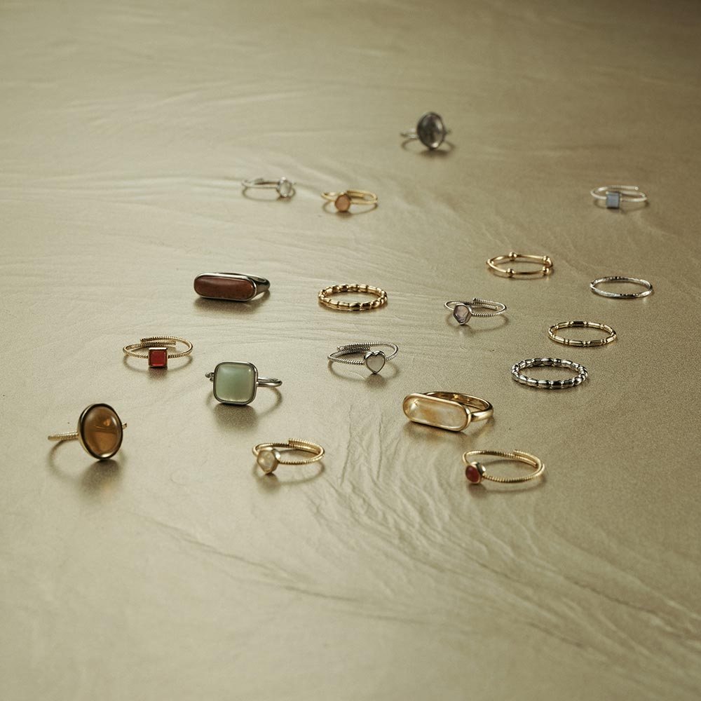 Gemstone Rectangle Signet Open Ring