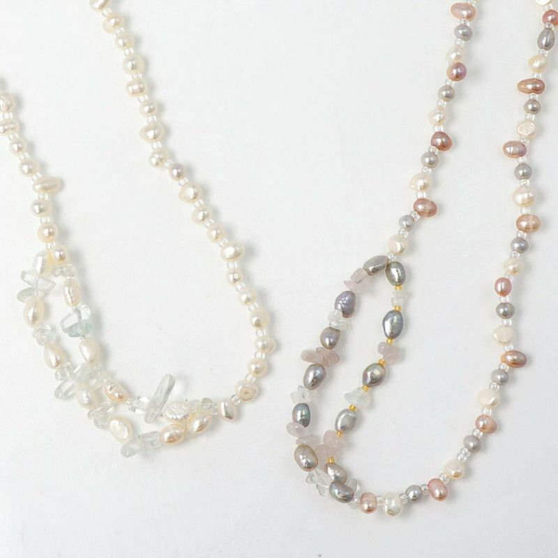 Freshwater Pearl and Natural Stone Necklace - osewaya