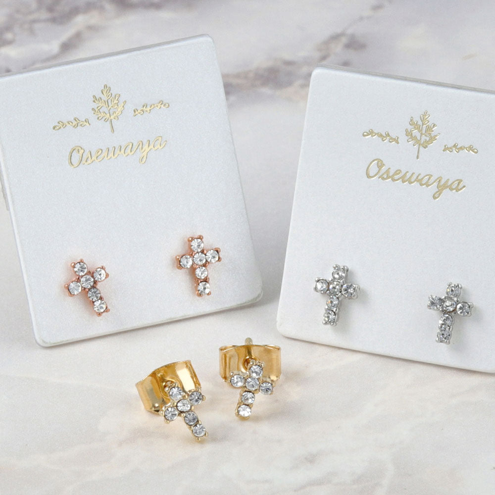 Small Cross Studs - osewaya