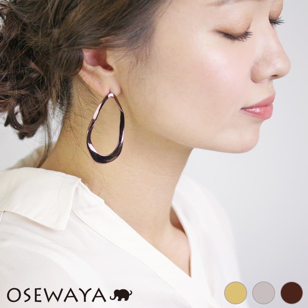 Distressed Metal Drop Hoop Earrings - Osewaya