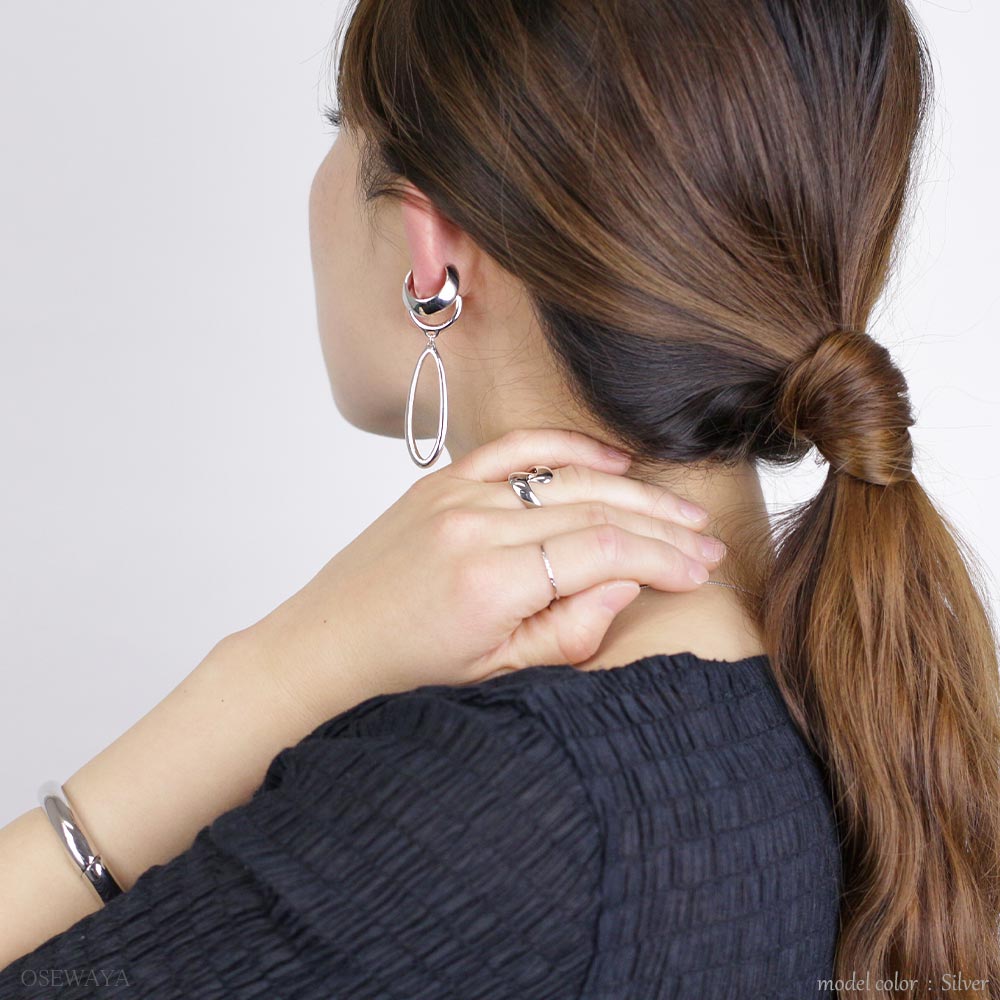 Chunky Metal Swing Ear Cuff - Osewaya