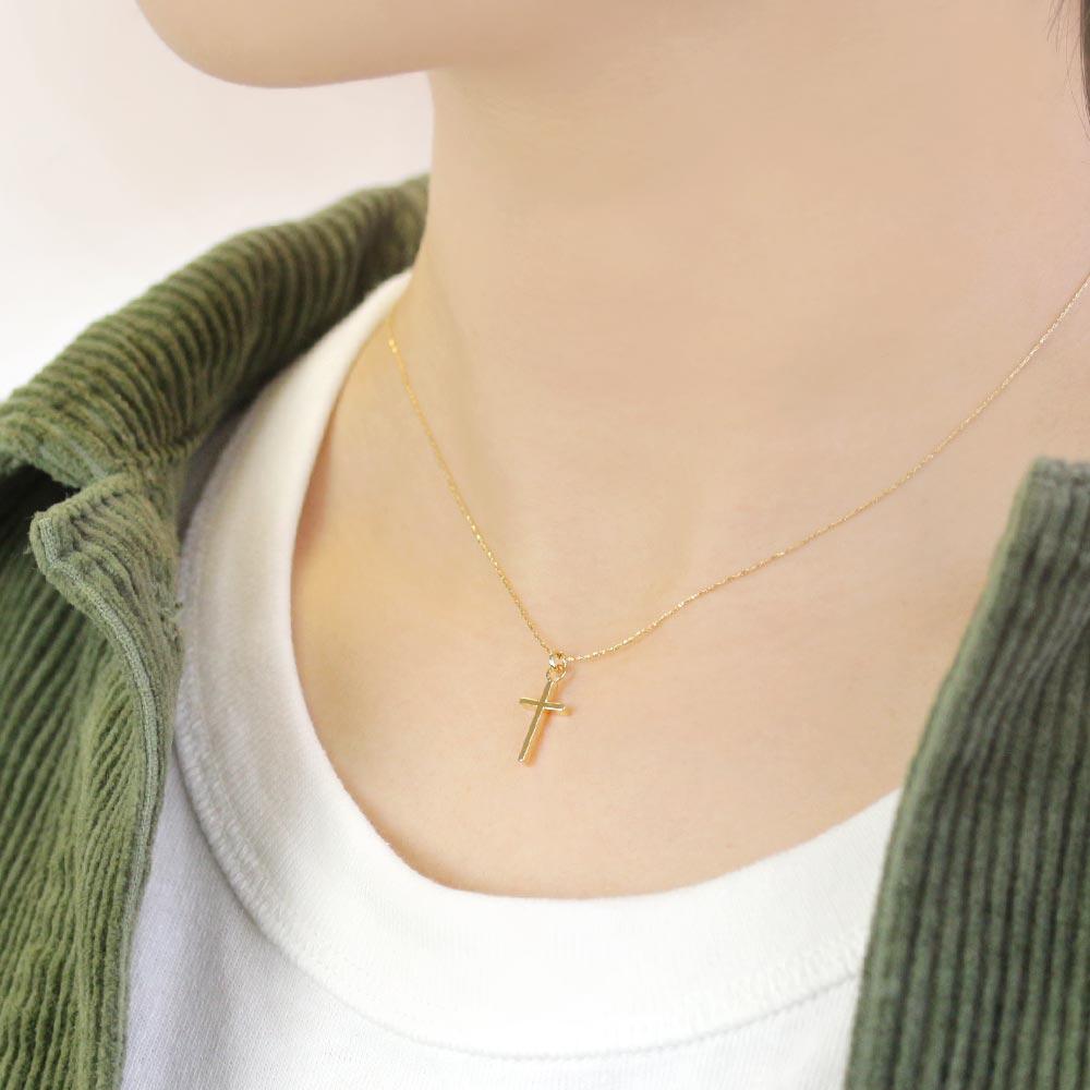 Gold and Silver Magnetic Clasp Necklace Small Cross Necklace - Osewaya