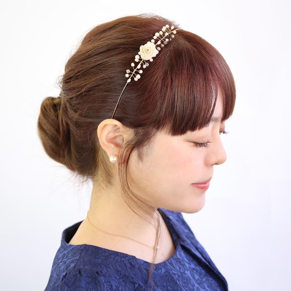Flower and Bunch of Pearls Headband